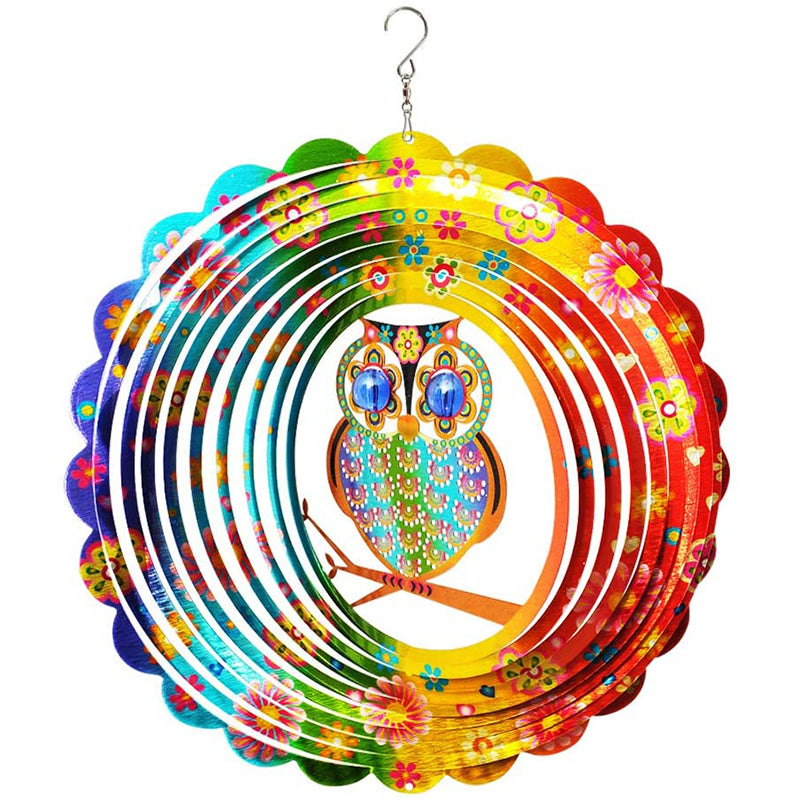 FONMY  Owl Pattern Hanging Wind Spinner