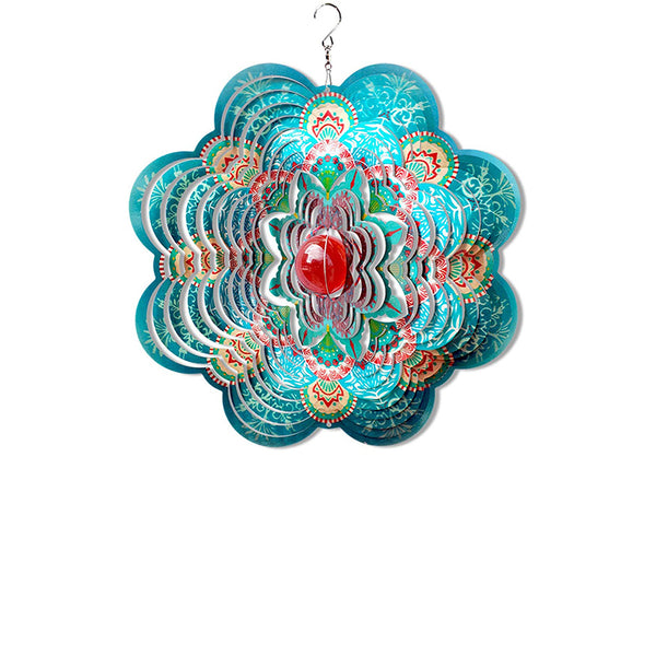 FONMY Blue Flower Wind Spinners with ball