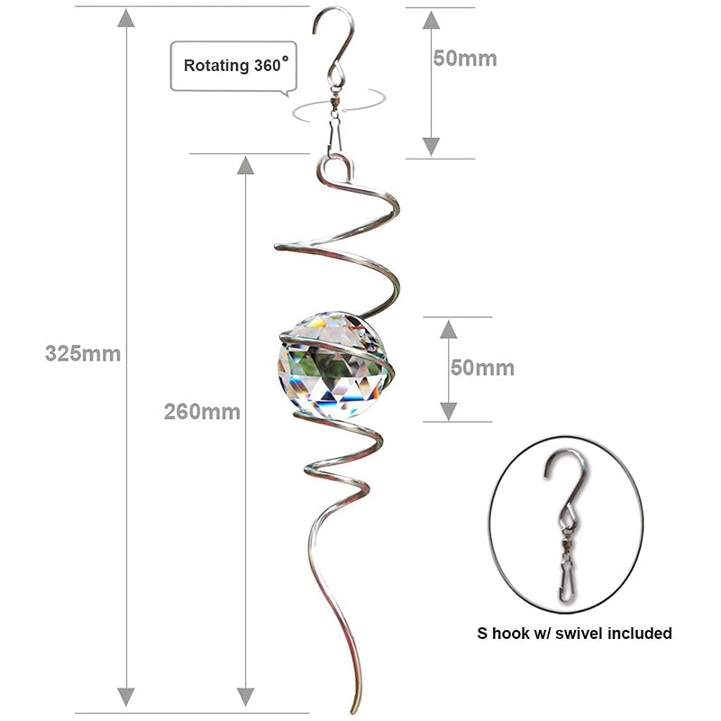 FONMY Clear Crystal OrbDecorative Wind Spinner