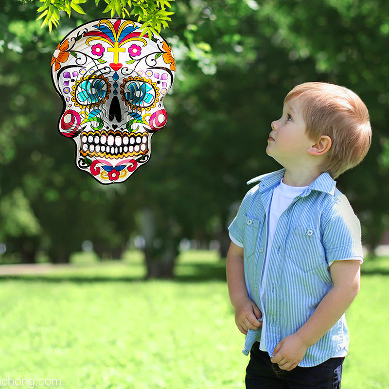 Fonmy Mandala Silver Sugar Skull Wind Spinners