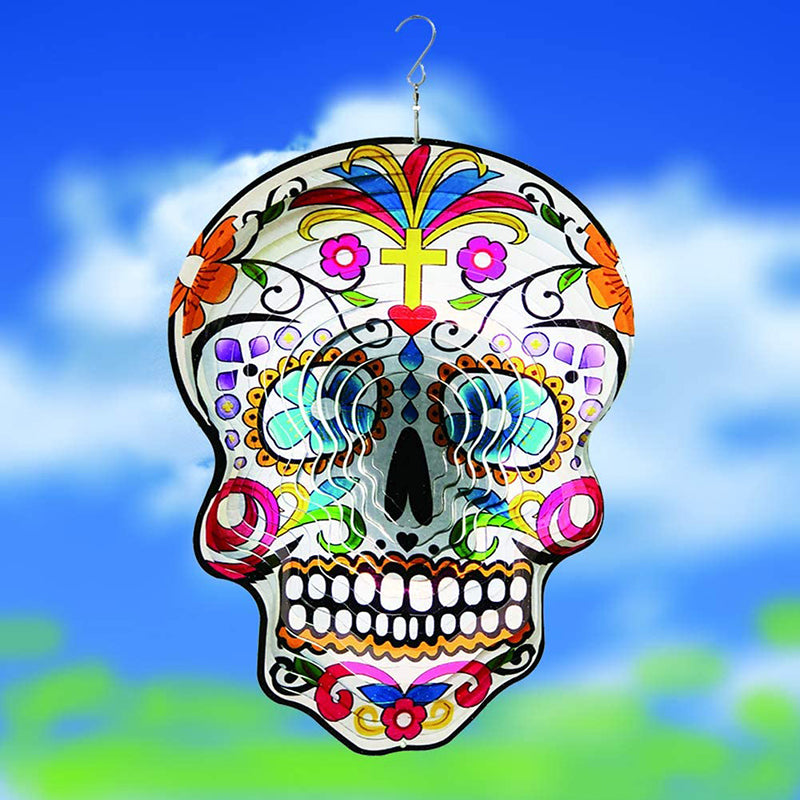 Fonmy Mandala Silver Sugar Skull Wind Spinners