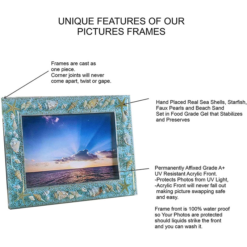 FONMY  5x7 Seascape Beach Ocean Acrylic Frame