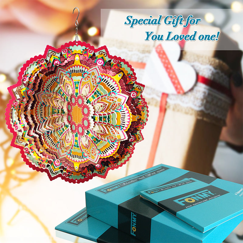 FONMY Wind Spinner Mandala Lucky Star Pink