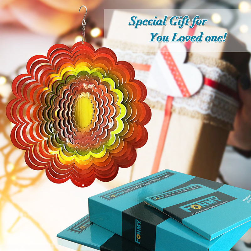 FONMY Wind Spinner Rainbow Color Sunflower