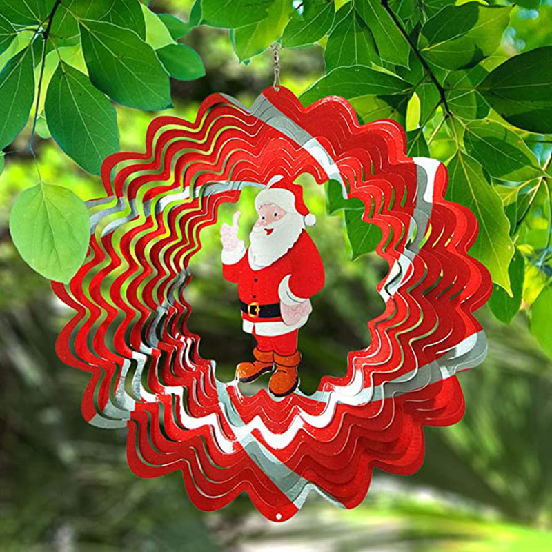 FONMY Santa Claus Metal Wind Spinners