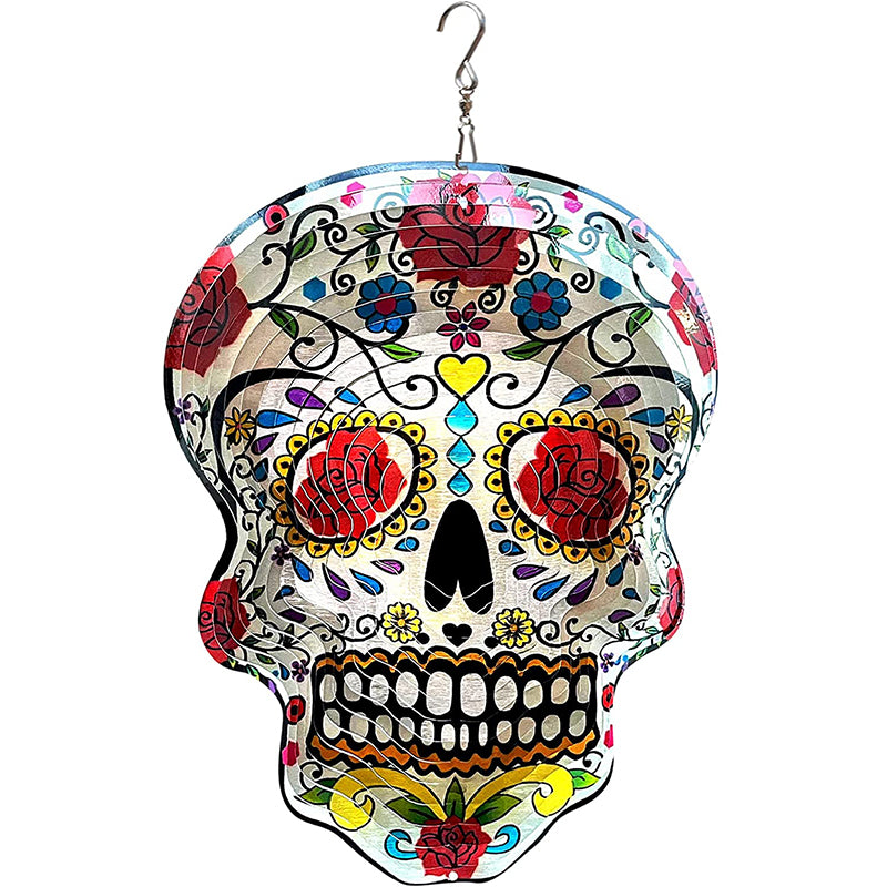 Fonmy Mandala Rose Sugar Skull Wind Spinners