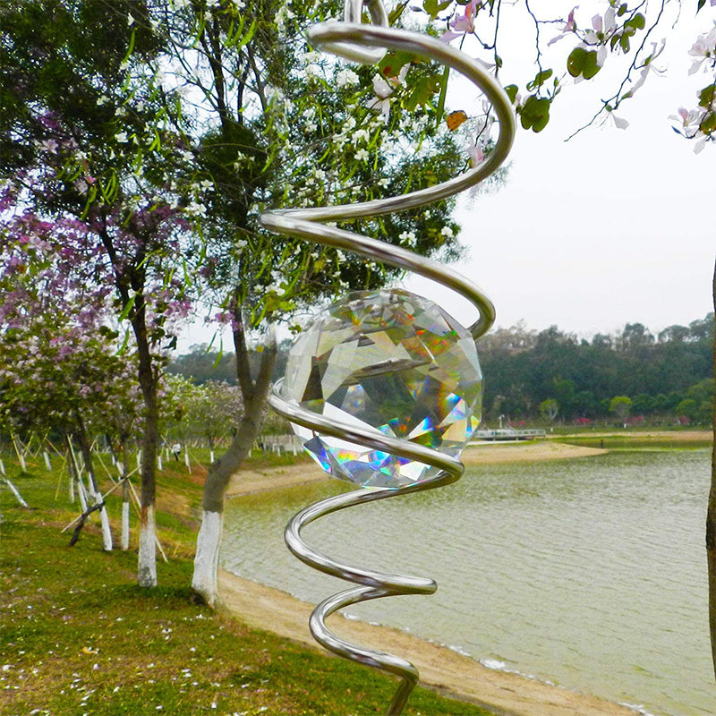FONMY Clear Crystal OrbDecorative Wind Spinner
