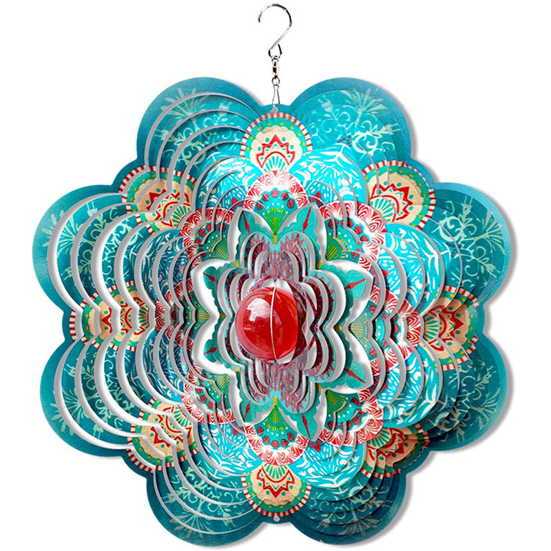 FONMY Blue Flower Wind Spinners with ball