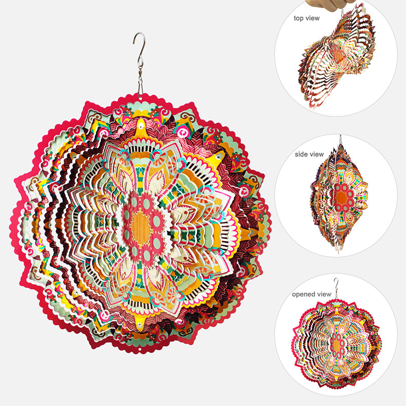 FONMY Wind Spinner Mandala Lucky Star Pink