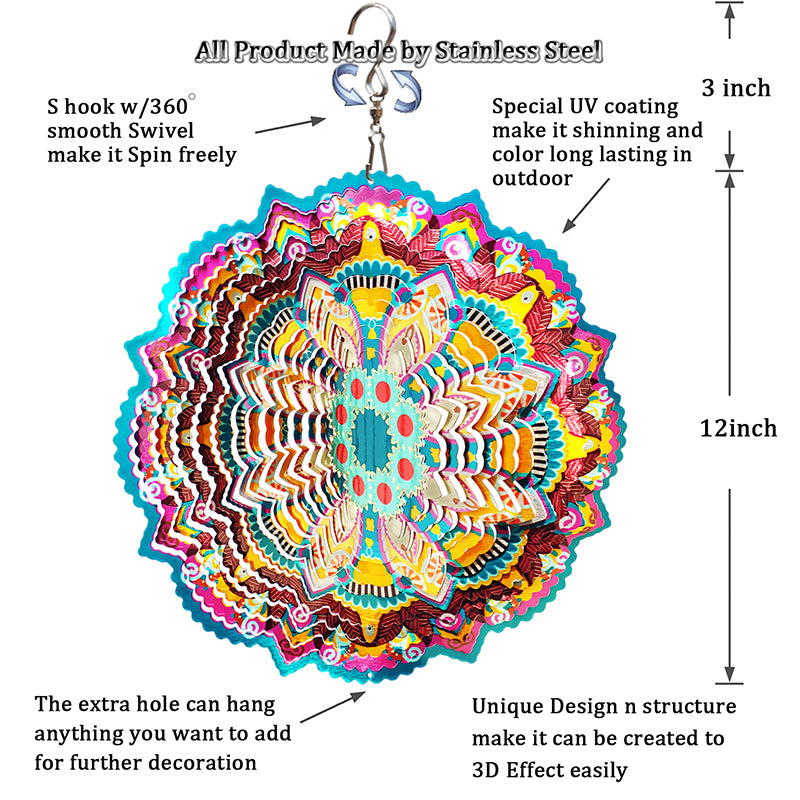 FONMY Wind Spinner Mandala Lucky Star
